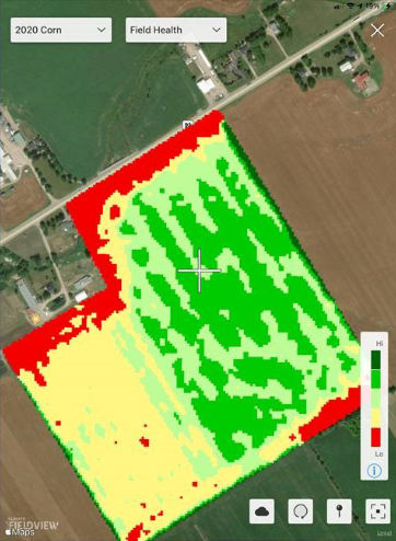 Photo montrant d’excellents résultats dans les parcelles du champ 25 jours après l’application du fongicide Delaro Complete.