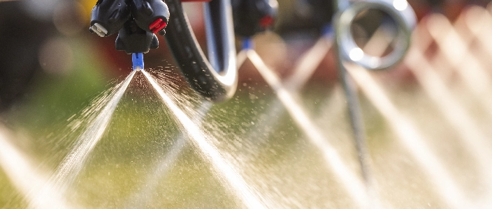 Spraying equipment up close