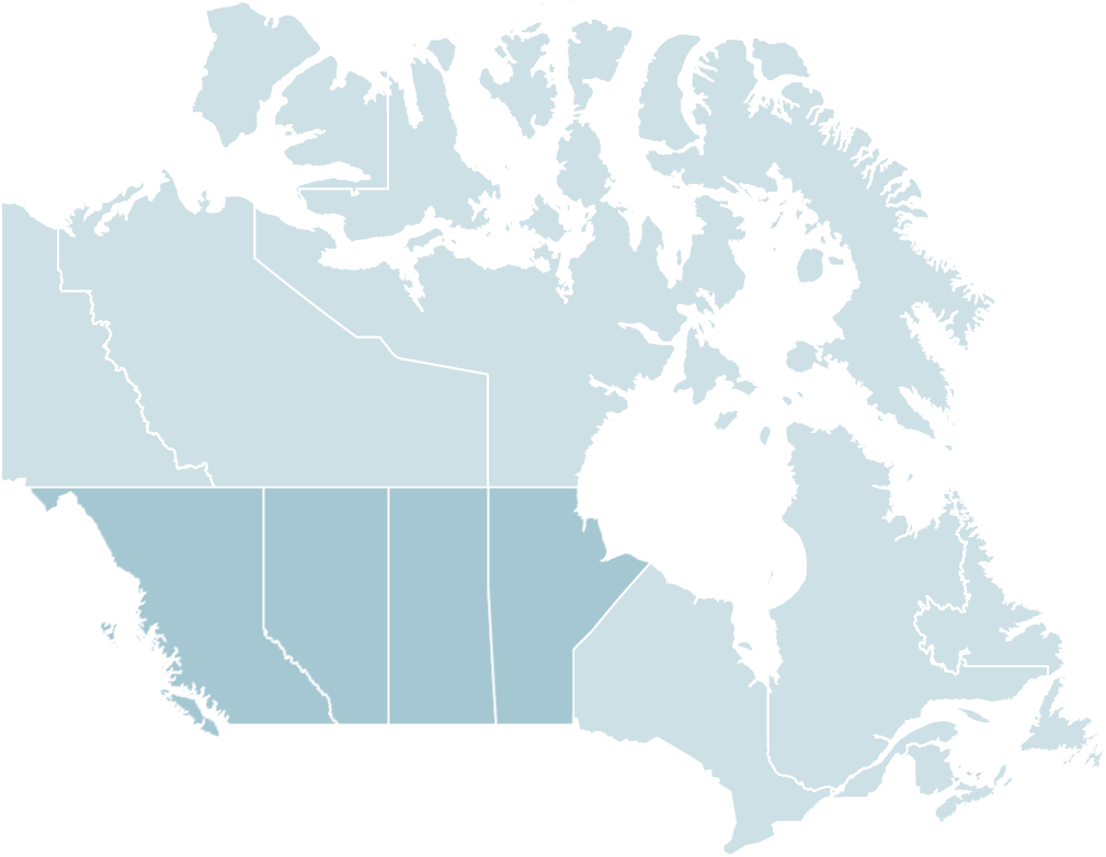 Map of Canada image illustrating all provinces of registration